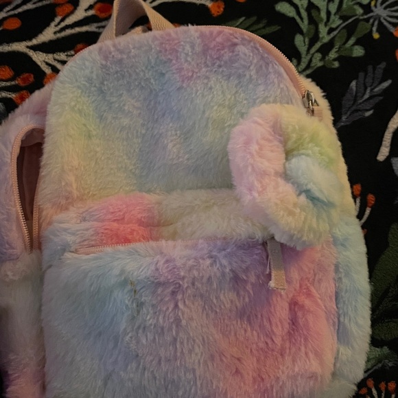 Colorful Furry Mini Backpack - Picture 2 of 2